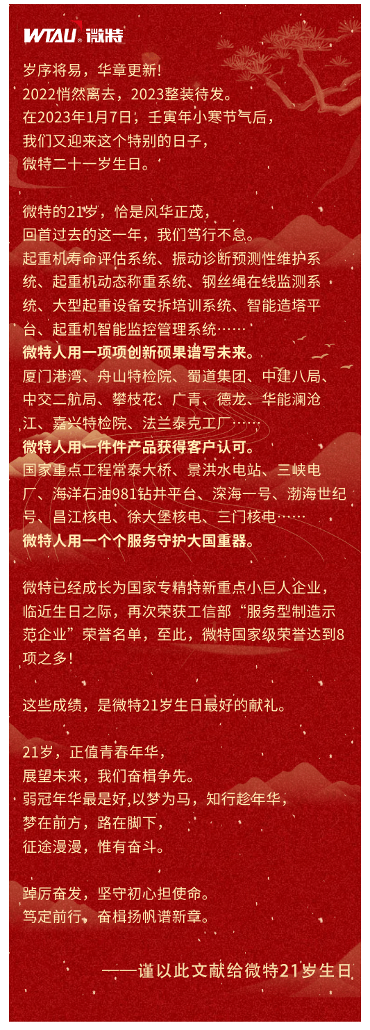篤定前行 奮楫爭先！丨祝微特21歲生日快樂！